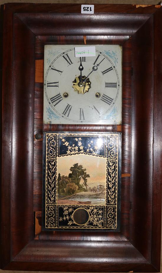 An American mahogany wall clock